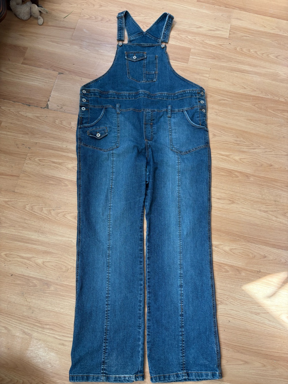 Thyme Maternity Straight Leg Denim Jeans in Blue Sz XL